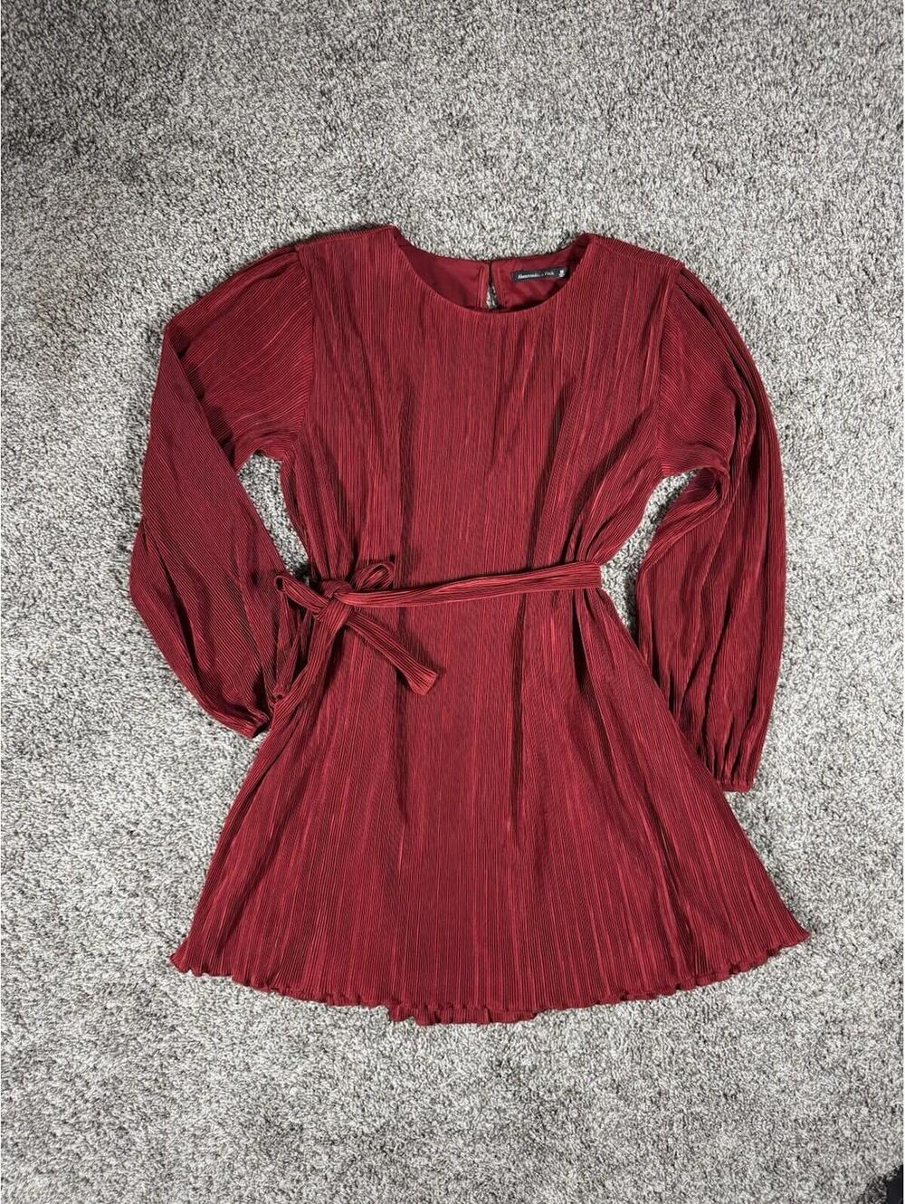 Abercrombie & Fitch  Burgundy Puff Sleeve‎ Mini Dress Sz M Forest Fairy Coquette